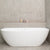 Byron Egg 71 inch Acrylic Freestanding Back to Wall Bathtub, Matte White