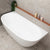 Byron Egg 71 inch Acrylic Freestanding Back to Wall Bathtub, Matte White