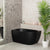 Byron Egg 47 inch Acrylic Freestanding Left Corner Bathtub, Matte Black