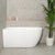 Byron Egg 47 inch Acrylic Freestanding Left Corner Bathtub, Matte White