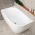 Byron Egg 51 inch Acrylic Freestanding Left Corner Bathtub, Gloss White