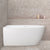 Byron Egg 51 inch Acrylic Freestanding Left Corner Bathtub, Gloss White