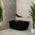 Byron Egg 51 inch Acrylic Freestanding Left Corner Bathtub, Matte Black