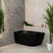 Byron Egg 51 inch Acrylic Freestanding Left Corner Bathtub, Matte Black