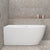 Byron Egg 51 inch Acrylic Freestanding Left Corner Bathtub, Matte White