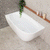 Byron Egg 55 inch Acrylic Freestanding Left Corner Bathtub, Gloss White