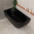 Byron Egg 55 inch Acrylic Freestanding Left Corner Bathtub, Matte Black