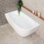 Byron Egg 55 inch Acrylic Freestanding Left Corner Bathtub, Matte White