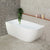 Byron Egg 55 inch Acrylic Freestanding Left Corner Bathtub, Matte White