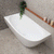Byron Egg 63 inch Acrylic Freestanding Left Corner Bathtub, Gloss White