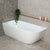 Byron Egg 63 inch Acrylic Freestanding Left Corner Bathtub, Gloss White