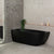 Byron Egg 63 inch Acrylic Freestanding Left Corner Bathtub, Matte Black