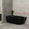 Byron Egg 63 inch Acrylic Freestanding Left Corner Bathtub, Matte Black