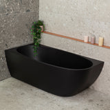 Byron Egg 63 inch Acrylic Freestanding Left Corner Bathtub, Matte Black