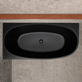Byron Egg 63 inch Acrylic Freestanding Left Corner Bathtub, Matte Black