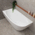 Byron Egg 63 inch Acrylic Freestanding Left Corner Bathtub, Matte White