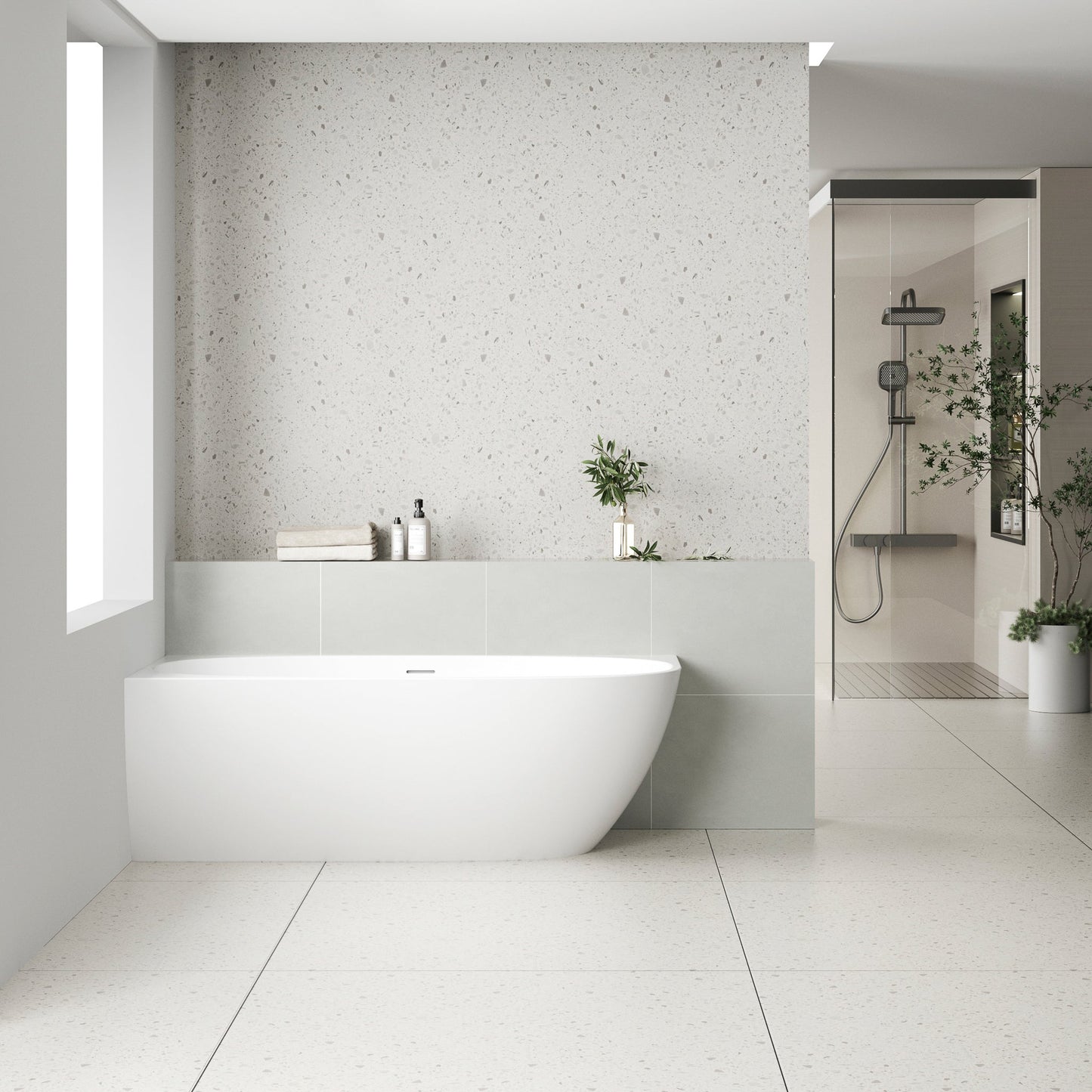 Byron Egg 63 inch Acrylic Freestanding Left Corner Bathtub, Matte White