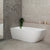 Byron Egg 63 inch Acrylic Freestanding Left Corner Bathtub, Matte White