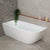 Byron Egg 63 inch Acrylic Freestanding Left Corner Bathtub, Matte White