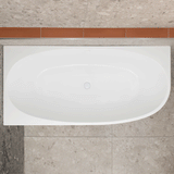 Byron Egg 67 inch Acrylic Freestanding Left Corner Bathtub, Gloss White