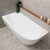 Byron Egg 67 inch Acrylic Freestanding Left Corner Bathtub, Gloss White