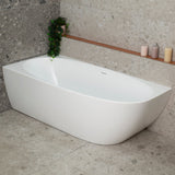 Byron Egg 67 inch Acrylic Freestanding Left Corner Bathtub, Gloss White