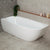 Byron Egg 67 inch Acrylic Freestanding Left Corner Bathtub, Gloss White