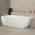 Byron Egg 67 inch Acrylic Freestanding Left Corner Bathtub, Gloss White