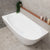 Byron Egg 67 inch Acrylic Freestanding Left Corner Bathtub, Gloss White