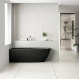 Byron Egg 67 inch Acrylic Freestanding Left Corner Bathtub, Matte Black