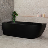 Byron Egg 67 inch Acrylic Freestanding Left Corner Bathtub, Matte Black