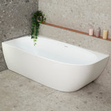 Byron Egg 67 inch Acrylic Freestanding Left Corner Bathtub, Matte White
