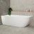 Byron Egg 67 inch Acrylic Freestanding Left Corner Bathtub, Matte White