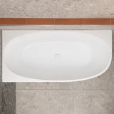 Byron Egg 67 inch Acrylic Freestanding Left Corner Bathtub, Matte White