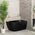 Byron Egg 47 inch Acrylic Freestanding Right Corner Bathtub, Matte Black