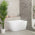 Byron Egg 47 inch Acrylic Freestanding Right Corner Bathtub, Matte White