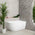 Byron Egg 51 inch Acrylic Freestanding Right Corner Bathtub, Gloss White