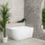 Byron Egg 51 inch Acrylic Freestanding Right Corner Bathtub, Gloss White