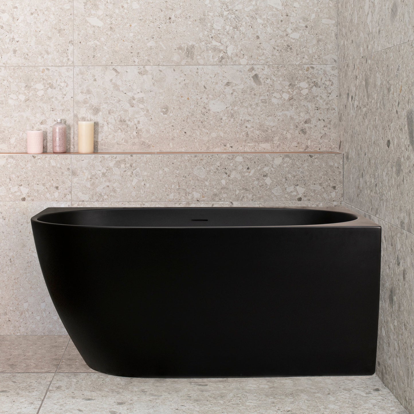 Byron Egg 1300mm Right Corner Freestanding Bath, Matte Black