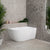 Byron Egg 51 inch Acrylic Freestanding Right Corner Bathtub, Matte White