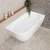 Byron Egg 55 inch Acrylic Freestanding Right Corner Bathtub, Gloss White