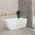 Byron Egg 55 inch Acrylic Freestanding Right Corner Bathtub, Gloss White