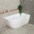 Byron Egg 55 inch Acrylic Freestanding Right Corner Bathtub, Gloss White