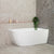 Byron Egg 55 inch Acrylic Freestanding Right Corner Bathtub, Gloss White