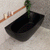 Byron Egg 55 inch Acrylic Freestanding Right Corner Bathtub, Matte Black