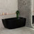 Byron Egg 55 inch Acrylic Freestanding Right Corner Bathtub, Matte Black