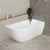 Byron Egg 55 inch Acrylic Freestanding Right Corner Bathtub, Matte White