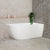 Byron Egg 55 inch Acrylic Freestanding Right Corner Bathtub, Matte White