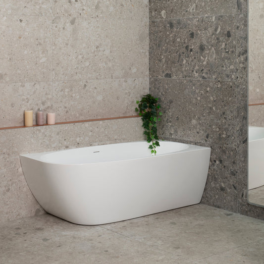 Byron Egg 63 inch Acrylic Freestanding Right Corner Bathtub, Gloss White