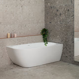 Byron Egg 63 inch Acrylic Freestanding Right Corner Bathtub, Gloss White